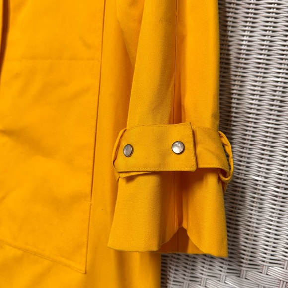 RARE! Vintage Bonnie Cashin A Line Canvas Trench Coat Size 6 - YELLOW 60s/70s - Picture 5 of 15